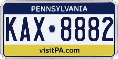 PA license plate KAX8882