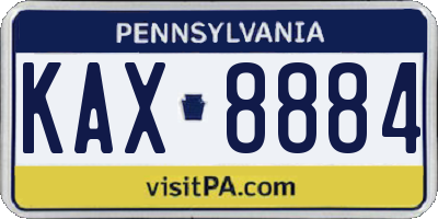PA license plate KAX8884