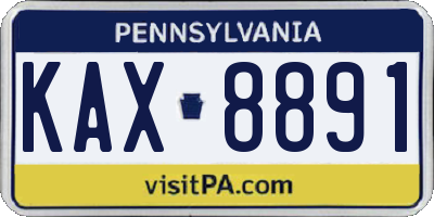 PA license plate KAX8891