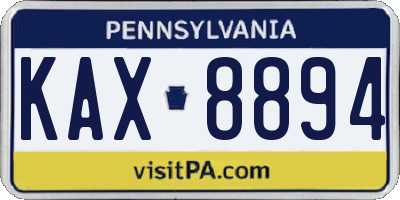 PA license plate KAX8894