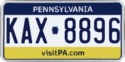 PA license plate KAX8896