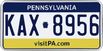 PA license plate KAX8956