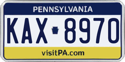 PA license plate KAX8970