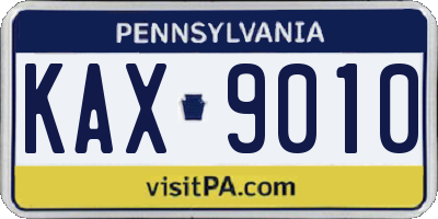 PA license plate KAX9010
