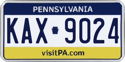 PA license plate KAX9024