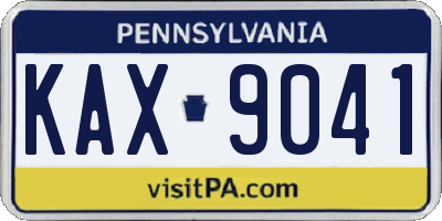 PA license plate KAX9041