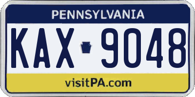 PA license plate KAX9048