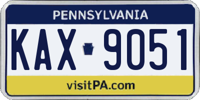 PA license plate KAX9051