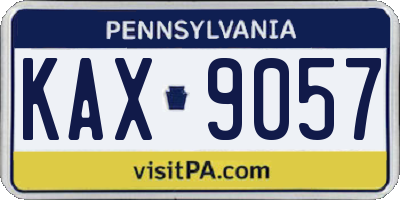 PA license plate KAX9057