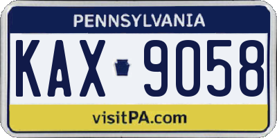 PA license plate KAX9058