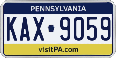 PA license plate KAX9059