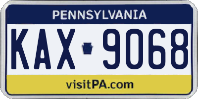 PA license plate KAX9068