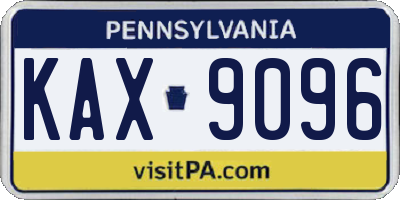 PA license plate KAX9096