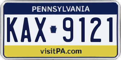PA license plate KAX9121