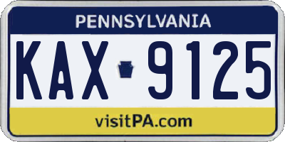 PA license plate KAX9125