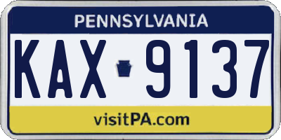 PA license plate KAX9137