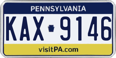 PA license plate KAX9146