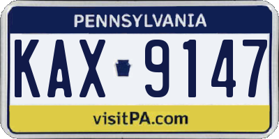 PA license plate KAX9147
