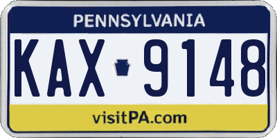 PA license plate KAX9148