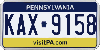 PA license plate KAX9158