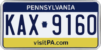 PA license plate KAX9160