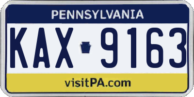 PA license plate KAX9163