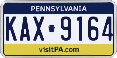 PA license plate KAX9164