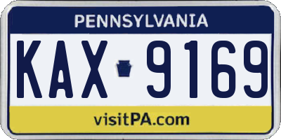 PA license plate KAX9169