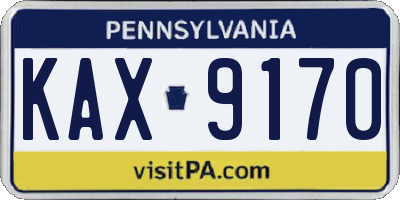 PA license plate KAX9170