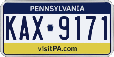 PA license plate KAX9171
