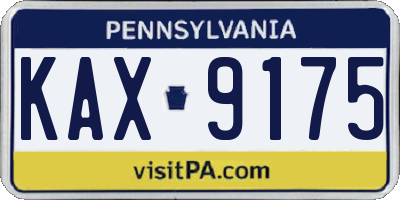 PA license plate KAX9175