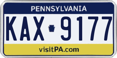 PA license plate KAX9177