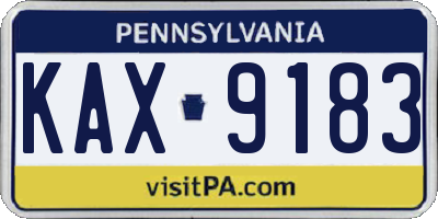 PA license plate KAX9183