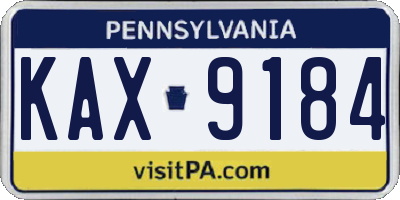PA license plate KAX9184