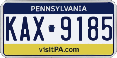 PA license plate KAX9185