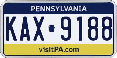 PA license plate KAX9188