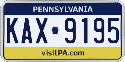 PA license plate KAX9195