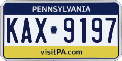 PA license plate KAX9197