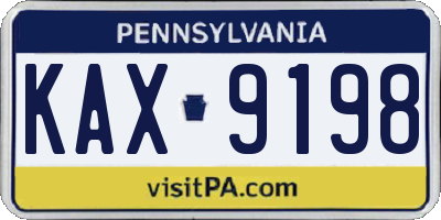 PA license plate KAX9198