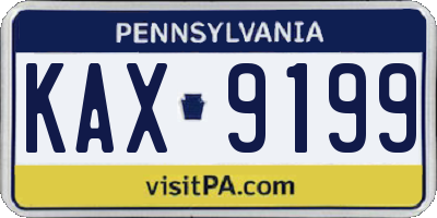 PA license plate KAX9199
