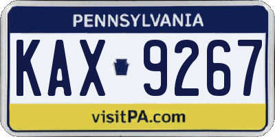 PA license plate KAX9267