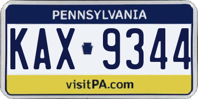 PA license plate KAX9344