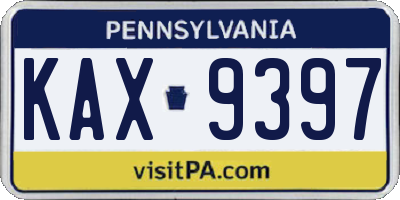 PA license plate KAX9397