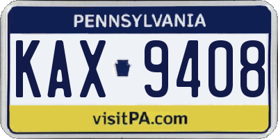 PA license plate KAX9408