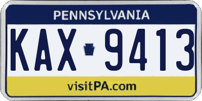 PA license plate KAX9413