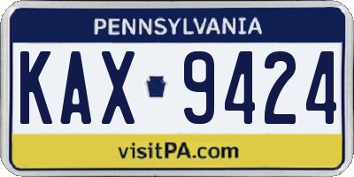 PA license plate KAX9424