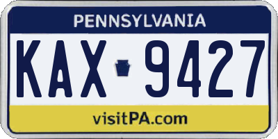PA license plate KAX9427