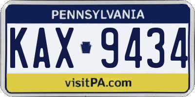 PA license plate KAX9434
