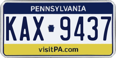 PA license plate KAX9437