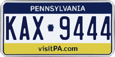 PA license plate KAX9444
